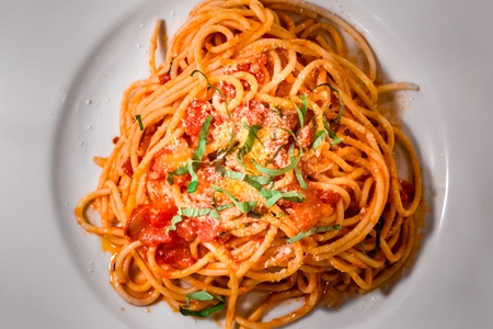 Spaghetti al Pomodoro - Spaghetti, San Marzano Tomato, Olive Oil, Basil