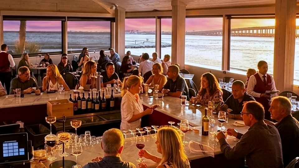 Nonna's Ristorante Elevated Bar overlooking the Emerald Coast at Sunset